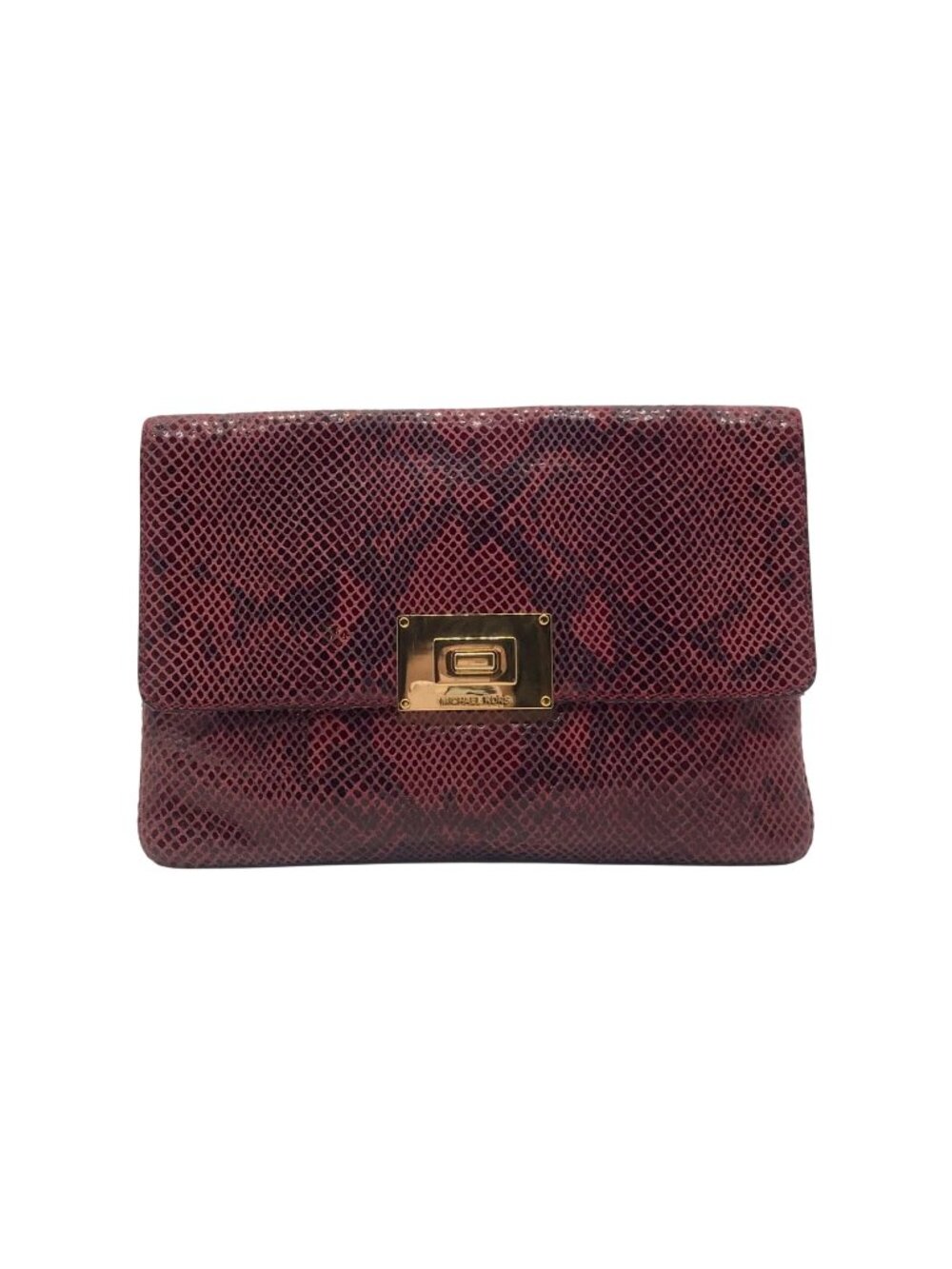 Michael Kors Red Snake-Embossed Leather Shoulder Bag